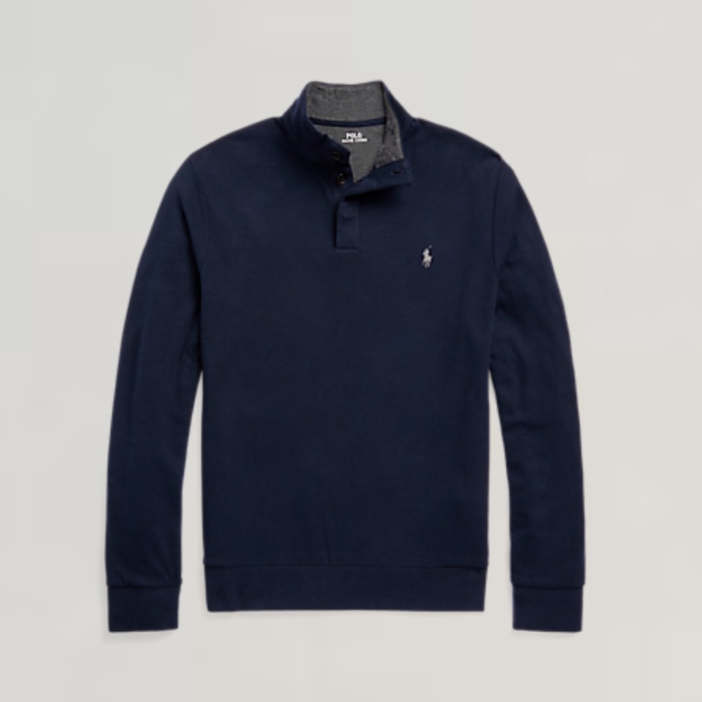 NWT POLO RALPH LAUREN MENS CLASSIC Hidden BUTTON COTTON SWEATER NAVY Size XXL